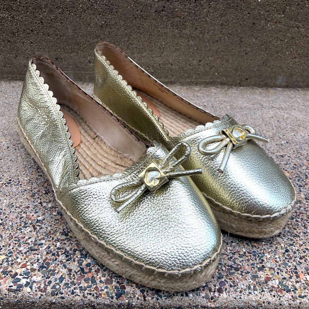 Kate Spade Gold Metallic Espadrilles - 8.5